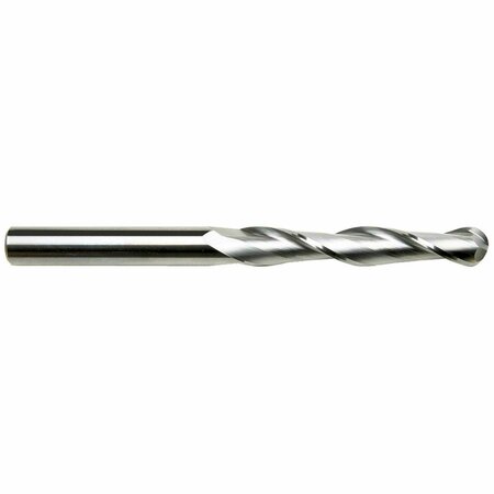 GS TOOLING 1/4" Diameter x 1/4" Shank 2-Flute Extra Long Length Ball Nose Blue Series Carbide End Mills 102424